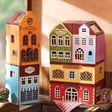 CUTEROOM DIY Miniature Dollhouse Kits, New DIY Mini Rabbit Town Casa Wooden Doll Houses Miniature Building Kits with Furniture Dollhouse Toys for Girls Birthday Gifts (QH002)