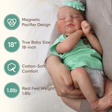WOOROY Realistic Reborn Baby Dolls - 18-Inch Real Life Baby Dolls with Soft Weighted Cloth Body Sleeping Newborn Dolls Girl with Gift Box for Kids Age 3+