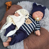 ADFO Lifelike Reborn Baby Dolls Boy, 20 inch Realistic Newborn Real Life Baby Boy Dolls Soft Vinyl and Cloth Body with Clothes and Toy Gift for Kids Age 3+