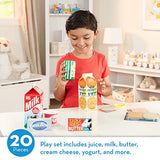 Melissa & Doug Fridge Groceries Play Food Cartons (8 pieces) Toy Groceries, Pretend Play Food, Play Kitchen Accessories For Kids Ages 3+ - FSC-Certified Materials