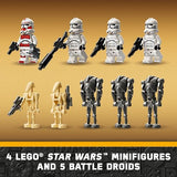 LEGO Star Wars Clone Trooper & Battle Droid Battle Pack Set for Kids, Buildable Toy Speeder Bike Vehicle, Tri-Droid and Defensive Post, Collectible, Gift for Boys and Girls Aged 7 and Up, 75372