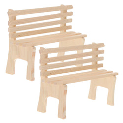Totority 2pcs Mini Bench Home Items Miniature Wood Chair Mini Toys Kid Stuff Miniature Furniture Toy 1: 12 Doll Bench Decor for Home Ornament Miniature House Accessory Rice Outdoor Props