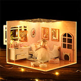 Flever Dollhouse Miniature DIY House Kit Creative Room with Furniture for Romantic Valentine's Gift (Enjoy The Life)
