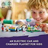 LEGO Friends Electric Car and Charger Building Toy for Kids, Role Play Toy, Adventure Toy, Includes Mini-Doll Characters Nova and Zac, Gift Idea for Kids, Girls, and Boys Ages 6 Years and Up, 42609