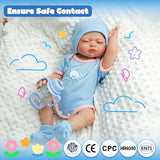 BELLOCHIDDO Reborn Baby Doll - 18 Inch Newborn Realistic Dolls Lifelike Full Vinyl Soft Body, with Clothes, Veins and Painted Hair, Toys & Gift Box for Kids Ages 2+