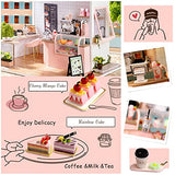 Kisoy Dollhouse Miniature with Furniture Kit, Handmade DIY House Model for Women and Men's Gift (Sunshine Tea Station)