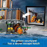 LEGO City Police Prison Island Toy Building Set, Birthday Gift for Boys and Girls Ages 7 Plus, Imaginative Play, Helicopter Toy, Boat Toy and Dinghy, 7 Minifigures with Dog and Shark Toy, 60419