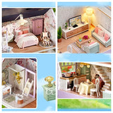 Kisoy Romantic and Cute Dollhouse Miniature DIY House Kit Creative Room Perfect DIY Gift for Friends, Lovers and Families (Happy House)