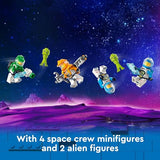 LEGO City Command Rover and Crane Loader Outer Space Toy Building Set, 4 Astronaut Toy Minifigures, Space Robot, 2 Alien Action Figures, Gift for 7 Year Old Boys, Girls, and Kids, 60432