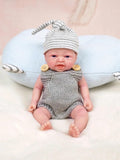 MYREBABY 7" Micro Preemie Full Body Silicone Baby Adorkable Doll Zoe Lifelike Mini Reborn Doll Surprice Children Anti-Stress（Girl）