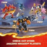 LEGO NINJAGO Cole’s Elemental Earth Mech Mini Ninja Toy, Customizable Action Figure Adventure Toy with Cole and Wolf Warrior Minifigures, Ninja Gift for Boys, Girls and Kids Ages 7 and Up, 71806