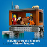 LEGO City Police Speedboat and Crooks’ Hideout Boat Toy, Fun Gift for Boys, Girls and Kids Ages 6 and Up who Love Pretend Play Toys, Includes a Jet Ski Toy, a Dog Figure and 3 Minifigures, 60417