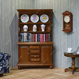 iLAND Miniature Dollhouse Furniture on 1 12 Scale, Dollhouse Chair & Table & Bookshelf & Rug (Classic 4pcs)