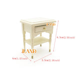 iLAND Wooden Dollhouse Furniture 1/12 Scale, Dollhouse Bedroom Furniture in Cream Color incl Dollhouse Bed & Dressing Table & Wardrobe (Elegant Miniature Furniture 6pcs)