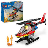 LEGO 60411 City Feuerwehrhubschrauber, 2 Löschkanonen, 1 Minifigur