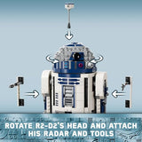 LEGO Star Wars R2-D2 Brick Built Droid Figure, Collectible Star Wars Room Décor with Exclusive 25th Anniversary Minifigure Darth Malak, Creative Play Gift Idea for Kids or Fans Ages 10 and Up, 75379