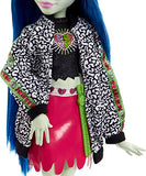 Monster High Ghoulia Yelps Posable Doll (10.3 in) with Blue Hair, Pet and Accessories, Gift for 3 Year Olds and Up