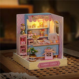 Flever Dollhouse Miniature DIY House Kit Creative Room with Furniture for Romantic Valentine's Gift (Yummy Candy)