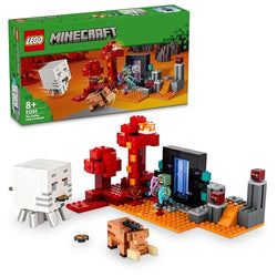 LEGO Minecraft Ambush on The Netherportal, Gaming Toy in Nether for Children with Battle Scenes and Legendary Figures Including Guest, Gift for Gamer Boys and Girls from 8 Years 21255