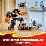 LEGO NINJAGO Cole’s Elemental Earth Mech Mini Ninja Toy, Customizable Action Figure Adventure Toy with Cole and Wolf Warrior Minifigures, Ninja Gift for Boys, Girls and Kids Ages 7 and Up, 71806