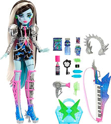 Monster High Doll, Amped Up Frankie Stein Rockstar with Instrument and Performance-Themed Accessories Like Headphones (Amazon Exclusive)