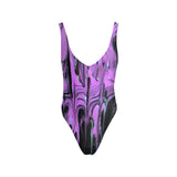 Purple Haze Women's Halter Straps Backless Swimsuit(Model S09)