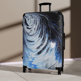 Metalic Blue Wave Suitcase