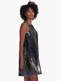 #Black Waterfall rain #pouring medium A-Line Dress