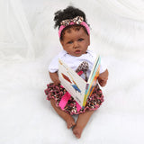 KSBD Black Reborn Baby Doll Girl, 20 inch African American Reborn Baby Doll with Soft Body, Best Gift for Kids Age 3+