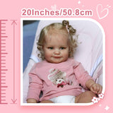 cosheng 20INCH Realistic Look Real Reborn Baby Maddie Silicone Cloth Body Vinyl Reborn Baby Dolls Girl That Lifelike Newborn Baby Doll Real Life Reborn Doll Xmas Toy Gift Set for Kids