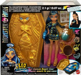 Monster High Doll & Accessories, Cleo De Nile Golden Glam Case Beauty Kit with Tattoos, Stickers & Necklace for Kids (Amazon Exclusive)