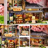 Spilay Dollhouse Miniature with Furniture,DIY Dollhouse Kit Mini Iron Box Theater,1:24 Scale Creative Crafts Room Best Birthday Gift for Lover Adults and Teenagers Cherry Blossoms Q07