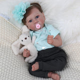 KSBD Reborn Baby Dolls Saskia, 20 inch Newborn Baby Girl Doll with Realistic Veins, Lifelike Handmade Vinyl Reborn Doll with Weighted Cloth Body, Advanced Painted Gift Set for Kids Age 3+