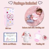 Aori Reborn Baby Dolls Girl,22 in Realistic Newborn Baby Doll,Adorable Lifelike Babies,Weighted Reborn Toddler with Bunny Toy Gifts Set for Children