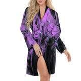 Purple Haze Cute Ladies Long Sleeve Belted Robe