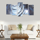 Metalic Blue Wave Canvas Wall Art Prints (No Frame) 5-Pieces/Set E