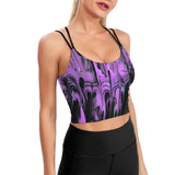 Purple Haze Cute Cropped Yoga Tops for Women