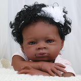 CHAREX Black Reborn Baby Dolls - 20 Inch Realistic Reborn Girl, Lifelike African American Newborn Doll That Look Real Weighted Soft Body with Accessories Gift Set for Kids Age 3+