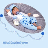 Aori Realistic Reborn Baby Dolls Real Looking Lifelike Baby Boy 22 Inch,Newborn Soft Vinyl Toddler Dolls with Giraffe Toy Set for Kids Age 3+