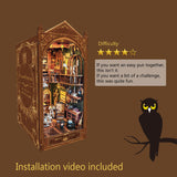 Book Nook Kit, Magic Store Dollhouse Booknook Bookshelf Insert Decor Alley DIY Miniature House Kit with Led Light Crafts for Adults and Teens to Build-Creativity Model Gift