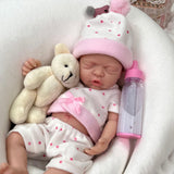 Mire & Mire Reborn Baby Dolls 12" Micro Preemie Full Body Silicone Baby Doll Realistic-Newborn Baby Dolls Girl That Look Real Sleeping Baby Doll-e