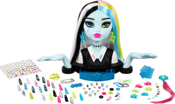 Monster High Frankie Stein Doll Head for Hair Styling with 65+ Accessories Including Wear & Share Nails, Hair Ties, Barrettes and Stickers