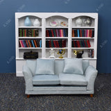 iLAND Modern Dollhouse Furniture on 1/12 Scale of Miniature Sofa for Dollhouse Living Room (Light Sky Blue Velvet)