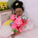 kgniess me Reborn Baby Dolls Black -22-inch Realistic Silicone Reborn Baby Doll African American Reborn Toddler Real Life Newborn Baby Doll Gifts for Kids Age 3+