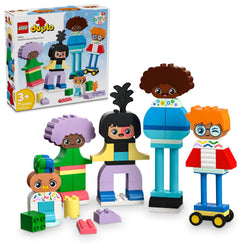 LEGO DUPLO Town Buildable People with Big Emotions Interactive Toy for Ages 3 and Up, 5 Characters with 10 Role-Play Faces, 71 Colorful Bricks for Mix-and-Match Customizable Fun, 10423