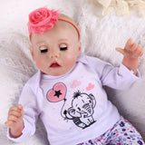 JIZHI Lifelike Reborn Baby Dolls Girl 17 Inch Full Body Open and Close Eyes Realistic Newborn Baby Dolls with Clothes and Toy Accessories Gift for Kids Age 3+