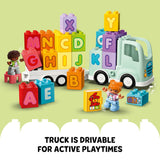 LEGO DUPLO Town Alphabet Truck Toy, Construction Toy for Kids Aged 2 and Up, ABC Learning Vehicle with a Trailer Carrying Alphabet Bricks with Boy and Girl Figures, Toddler Educational Toy, 10421
