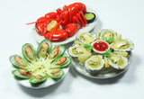 3 Seafood Oyster,Mussel and Giant Lobster Dollhouse Miniature Food,Tiny Food Dollhouse Accessories for Collectibles