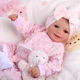 BABESIDE Reborn Baby Dolls Sunny - 17Inch Cute Soft Vinyl Realistic Baby Doll Poseable Smiling Real Life Baby Dolls with Complete Accessories for 3+ Years Old Gifts