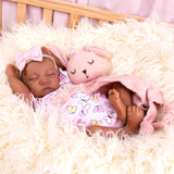 Aori Lifelike Reborn Baby Dolls Black,18 in Realistic Newborn Baby Dolls African American Real Life Babies Dolls Cloth Body with Feeding Kit & Gift Box for Kids Age 3+
